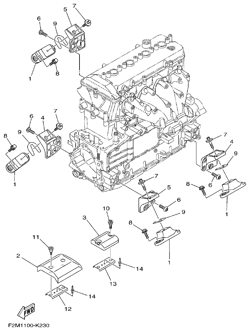 Yamaha VX18002011(2) ENGINE MOUNT parts diagram